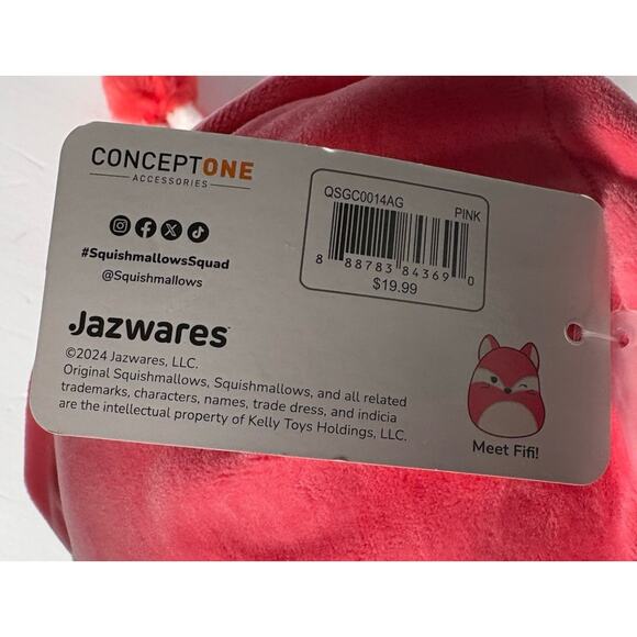 Squishmallows Fifi Fox Hat Earflap Girls Toboggan Pink Beanie One Size - Picture 7 of 9